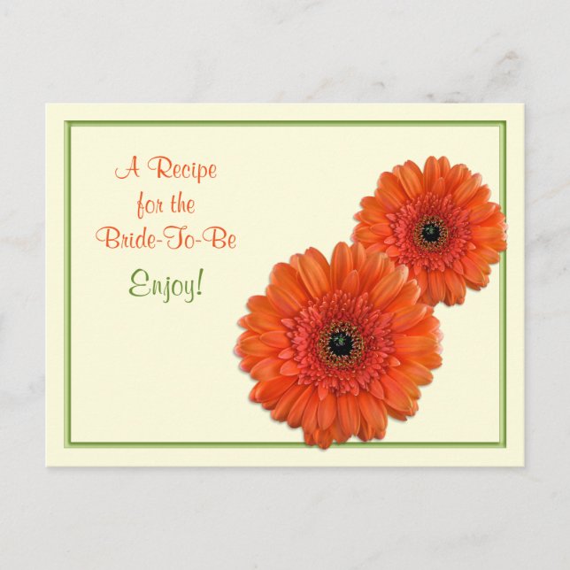 Recipe Card for the Bride to Be (Front)