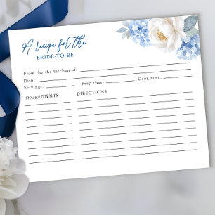 Recipe Card for the Bride-to-Be – Blue Floral