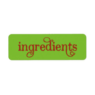 Recipe Card Ingredients LABELS