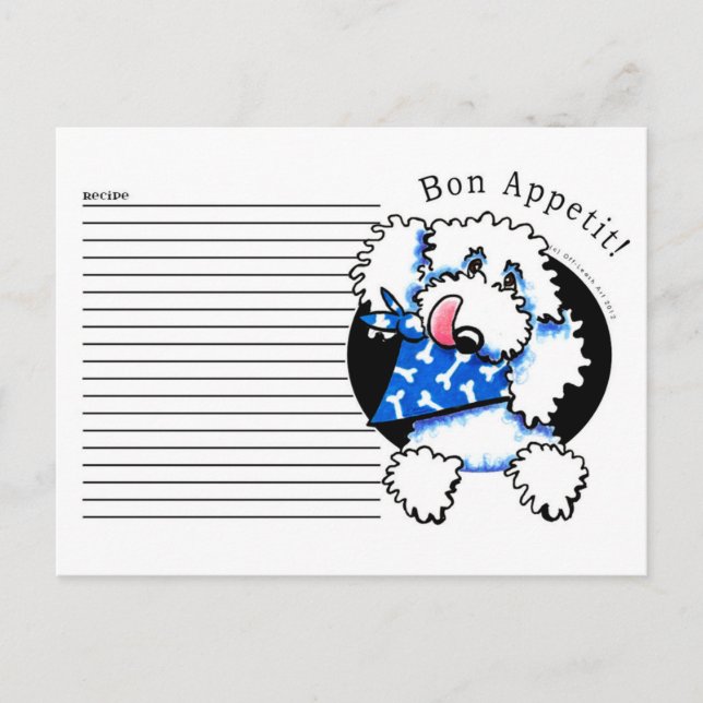 Recipe Card Poodle Bon Appetit White (Front)