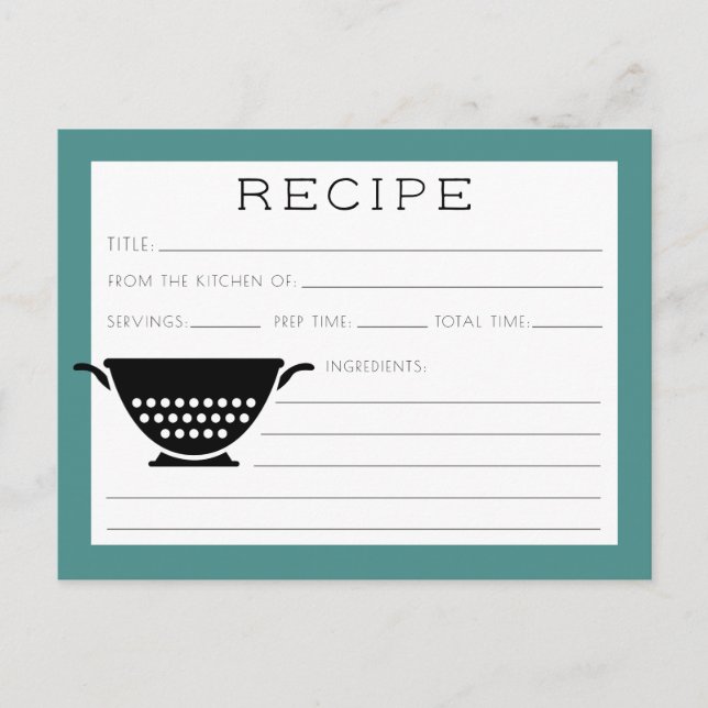Recipe Card | Simply Modern (Front)