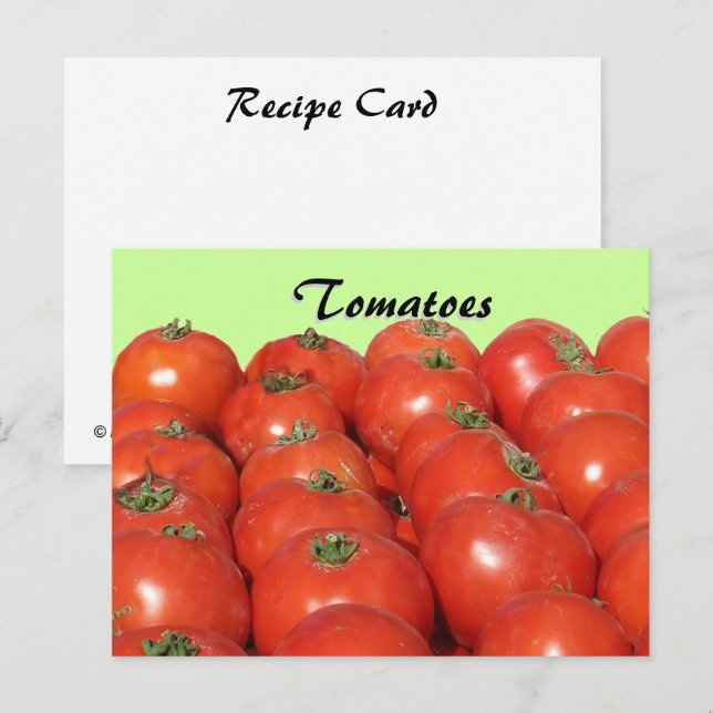 Recipe Card - Tomatoes (Front/Back)