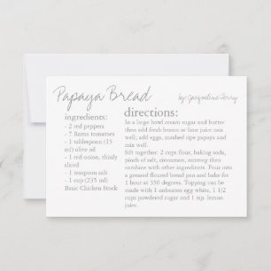 Recipe Card Your Recipe Grey
