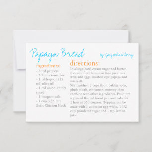 Recipe Card   Your Recipe Turquoise Orange