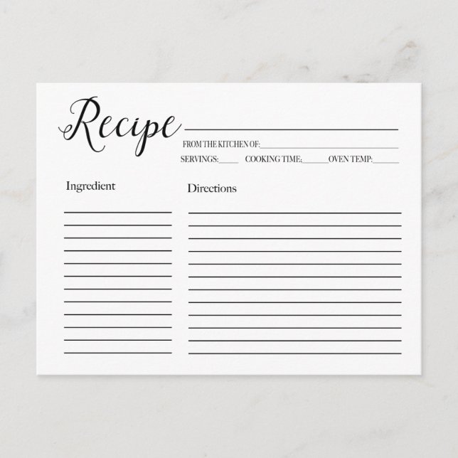 Recipe Cards (Front)