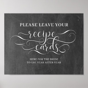 Recipe Cards For The Bride Wedding Sign