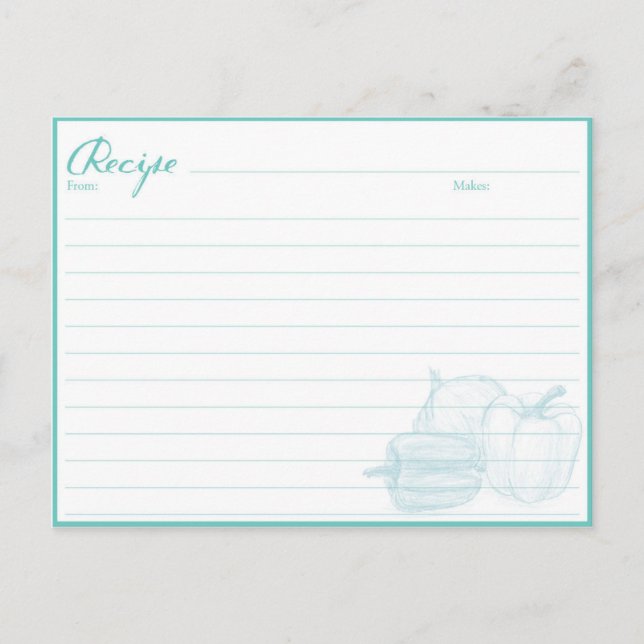 Recipe cards from family, family recipe book cards (Front)