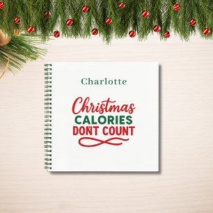 Recipe Christmas quote funny diet Notebook