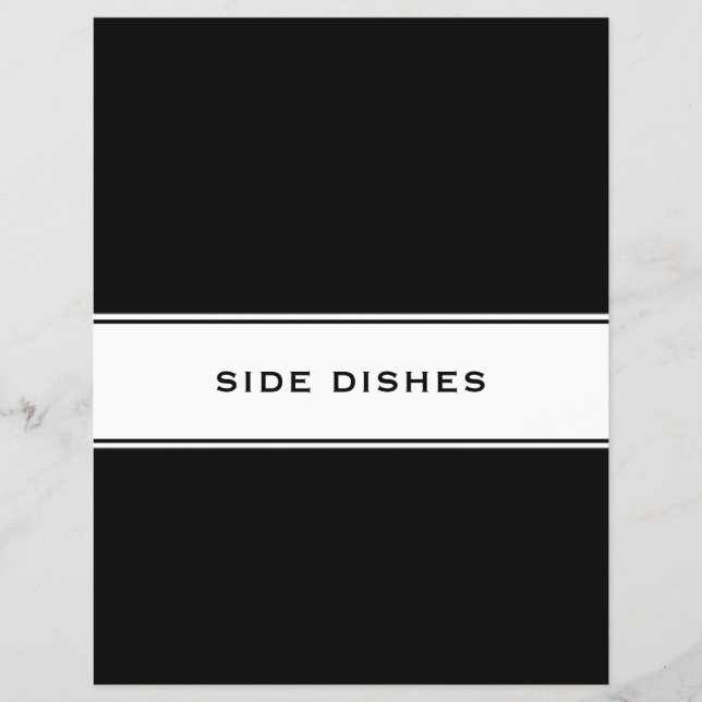 Recipe Cookbook Chapter Divider | Side Dishes (Front)