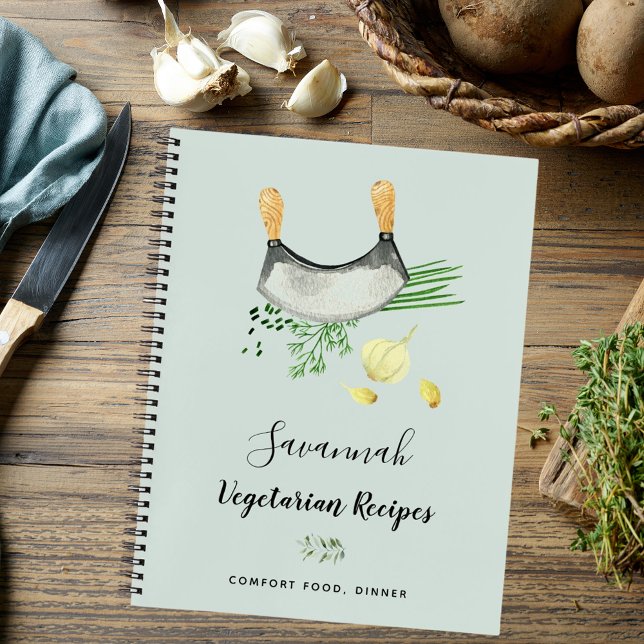 Recipe cooking food vegitarian herbs sage green notebook (Creator Uploaded)