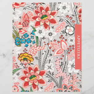Recipe Divider Appetizers Elegant Floral