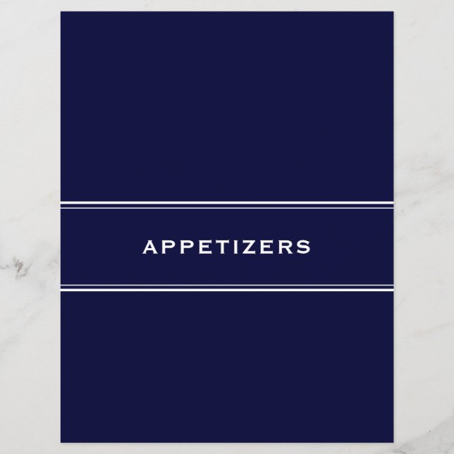 Recipe Divider Appetizers Navy Blue (Front)