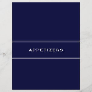 Recipe Divider Appetizers Navy Blue