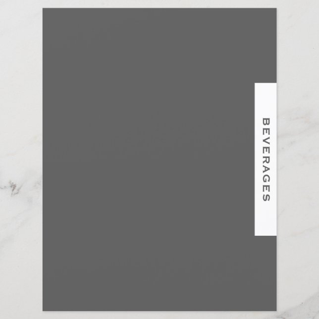 Recipe Divider | Beverages | Grey & White (Front)