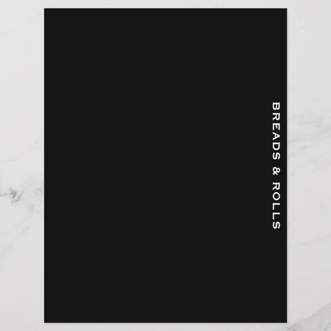 Recipe Divider | Black & White | Breads & Rolls (Front)