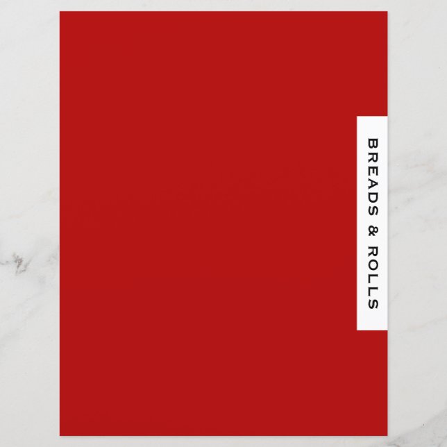 Recipe Divider | Breads & Rolls | Red Black White (Front)