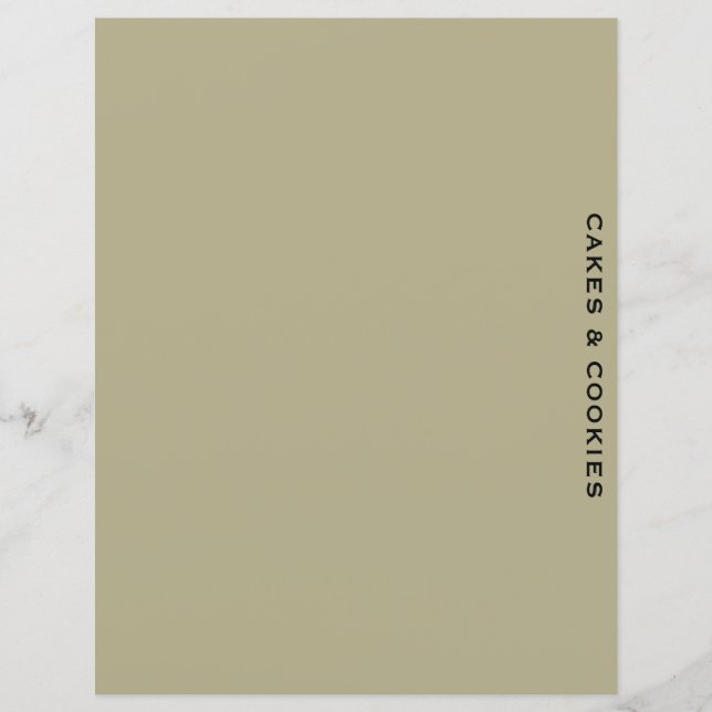 Recipe Divider | Cake & Cookie | Simple Sage Green (Front)