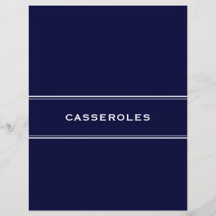 Recipe Divider Casseroles Navy Blue
