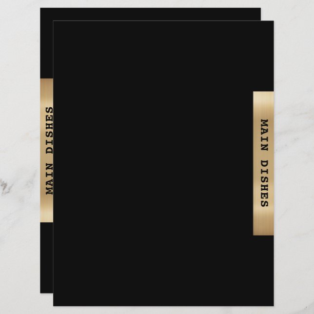 Recipe Divider | Main Dishes | Black Gold (Front/Back)