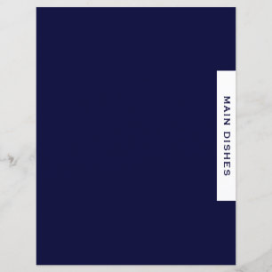 Recipe Divider Main Dishes Simple Navy & White