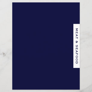 Recipe Divider Meat & Seafood Navy & White
