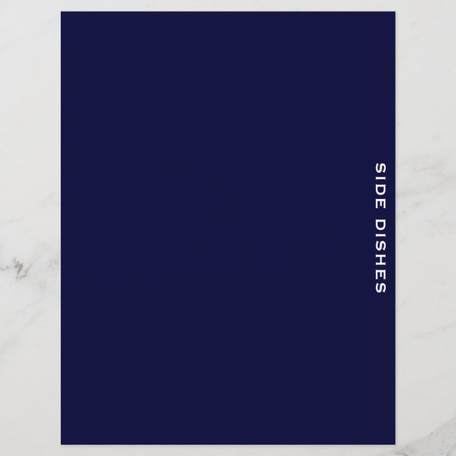 Recipe Divider | Navy Blue & White | Side Dishes (Front)