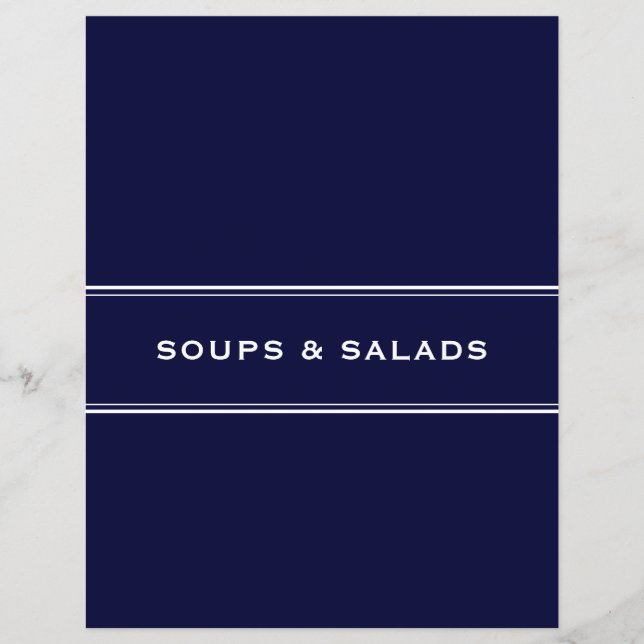 Recipe Divider Soups & Salads Navy Blue (Front)