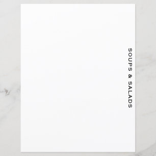Recipe Divider Soups & Salads Simple White