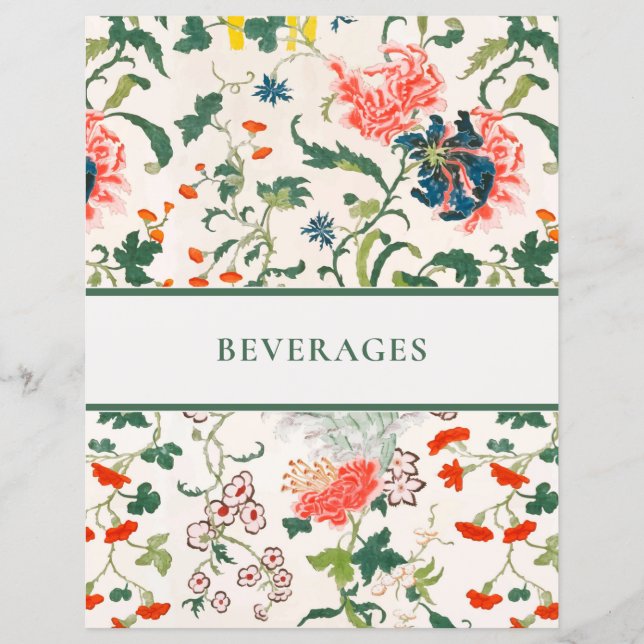 Recipe Divider | Stylish Floral | Beverages (Front)