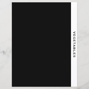 Recipe Divider Vegetables Black & White
