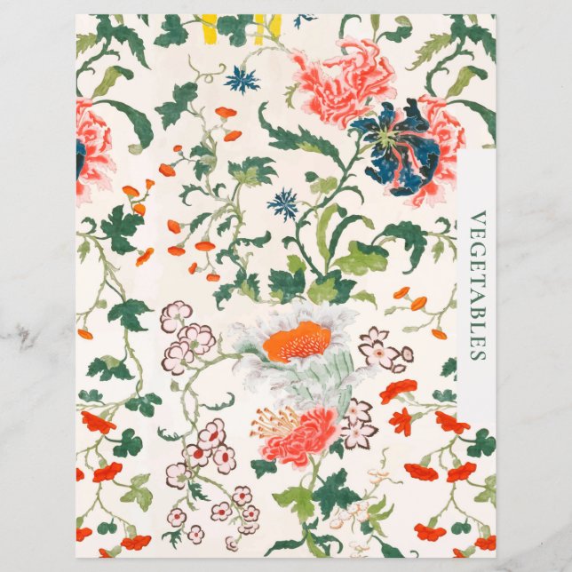 Recipe Divider | Vegetables | Stylish Floral (Front)
