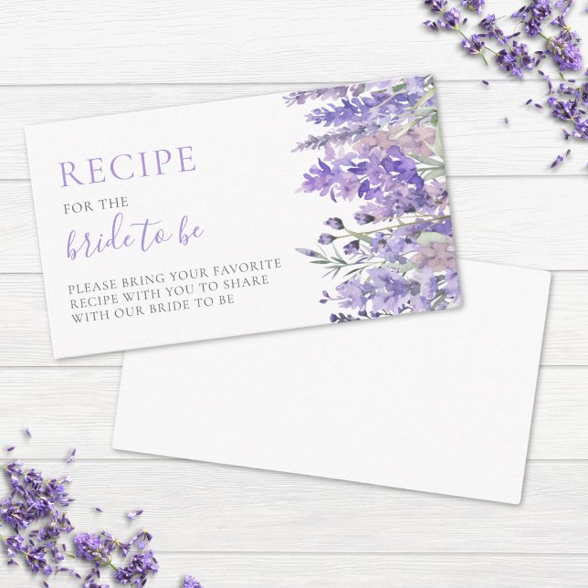Recipe Elegant Lavender Floral Bridal Shower Enclosure Card (Recipe Elegant Lavender Floral Bridal Shower Enclosure Card)