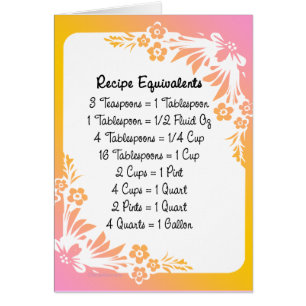 Recipe Equivalents Pastel Floral