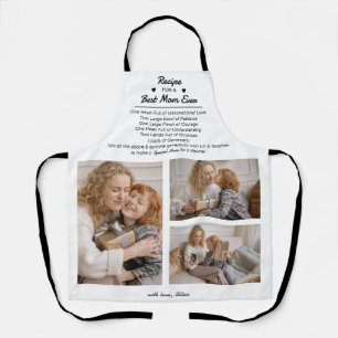 Recipe For a Best Mum Ever 3 Photo Collage Apron