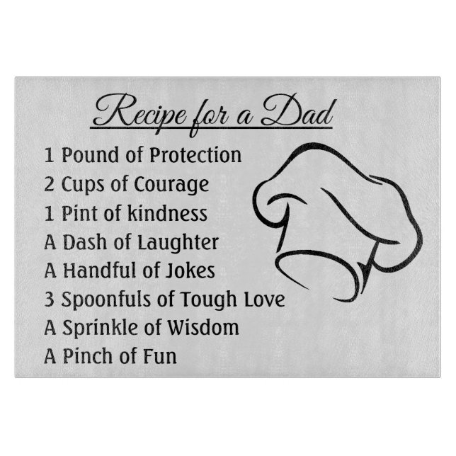 Recipe For a Dad Cutting Board (Front)