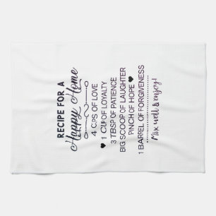 Recipe for a Happy Family Recipe Holiday Gift Tea Towel