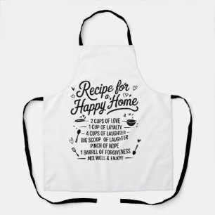 Recipe for a Happy Home Kitchen Love, Laughter Apron