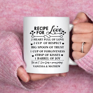 Recipe for a Happy Marriage, Bridal Shower Gift Coffee Mug