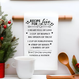 Recipe for a Happy Marriage, Bridal Shower Gift Tea Towel
