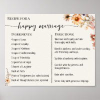 Recipe for a Happy Marriage Newlyweds Wildflowers