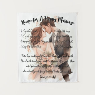 Recipe For A Happy Marriage Wedding Gift Tapestry