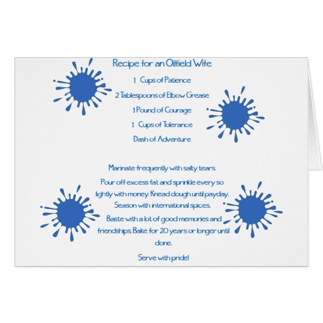 Recipe for an Oilfield Wife (Front Horizontal)