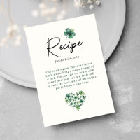 Recipe For Bride Green Shamrock Bridal Shower