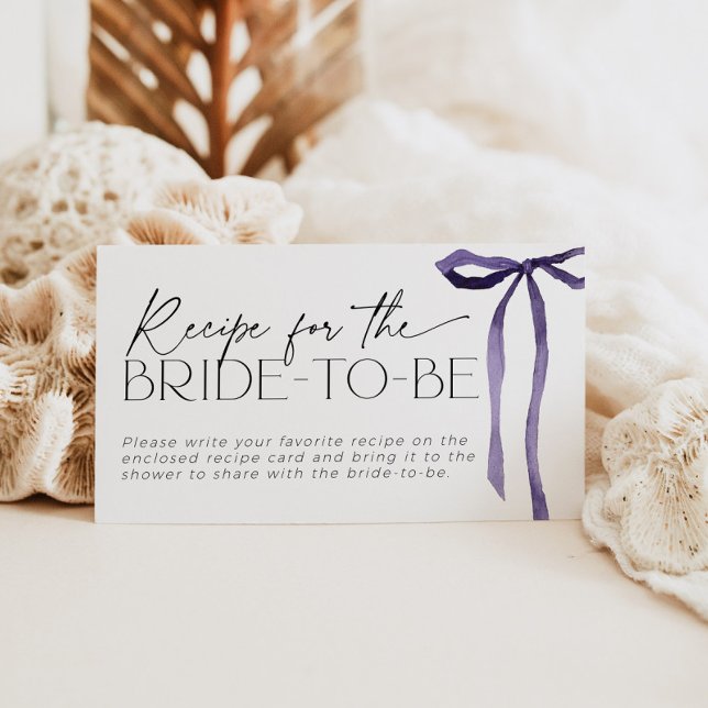 Recipe for Bride Request Purple Bow Tying the Knot Enclosure Card (Creator Uploaded)