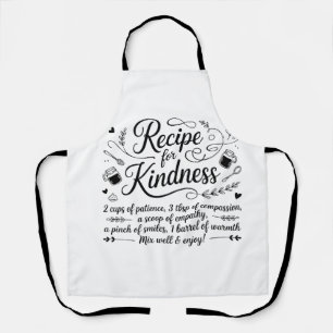 Recipe for Kindness Kitchen Inspirational Quote Apron