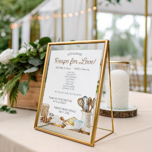 Recipe for Love Bridal Shower Favour Cards