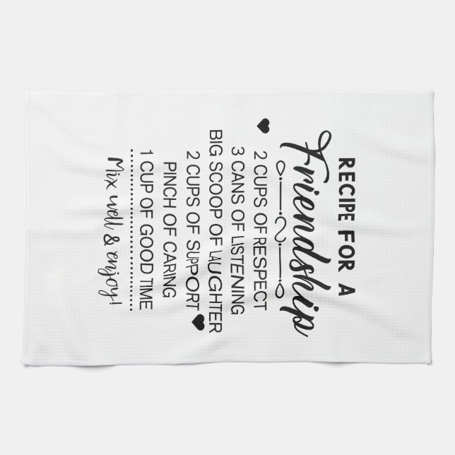 Recipe for Special Friendship Mother's day Gift Tea Towel (Horizontal)