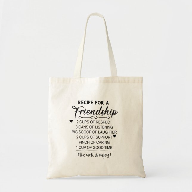 Recipe for Special Friendship Mother's day Gift Tote Bag (Front)