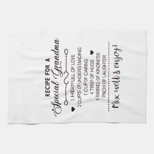 Recipe for Special Grandma Mother's day Gift Tea Towel