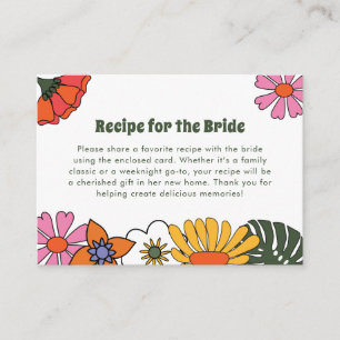 Recipe for the Bride Boho Groovy Floral Colourful Enclosure Card